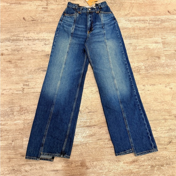 Reformation Dark Blue Cary High Rise Flare Jeans NWT - Picture 7 of 11